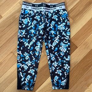 Under Armour Kids' Black and Blue Pattern Leggings
